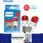 2 x Philips 1156 BA15S Red LED Globes 12V P21W LED Signal Light Stop/Tail Lamp