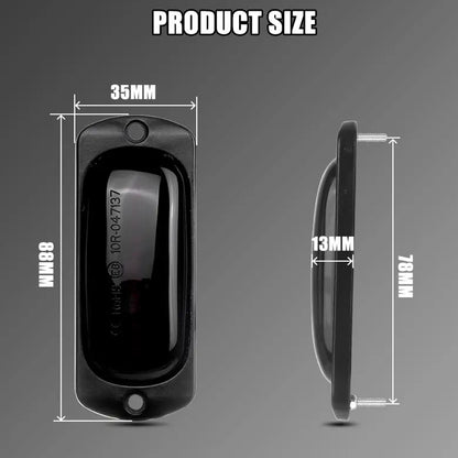 2 x Red LED Rear Marker Lamps 88x35mm 12V-24V 12LEDs Rear Marker Lights