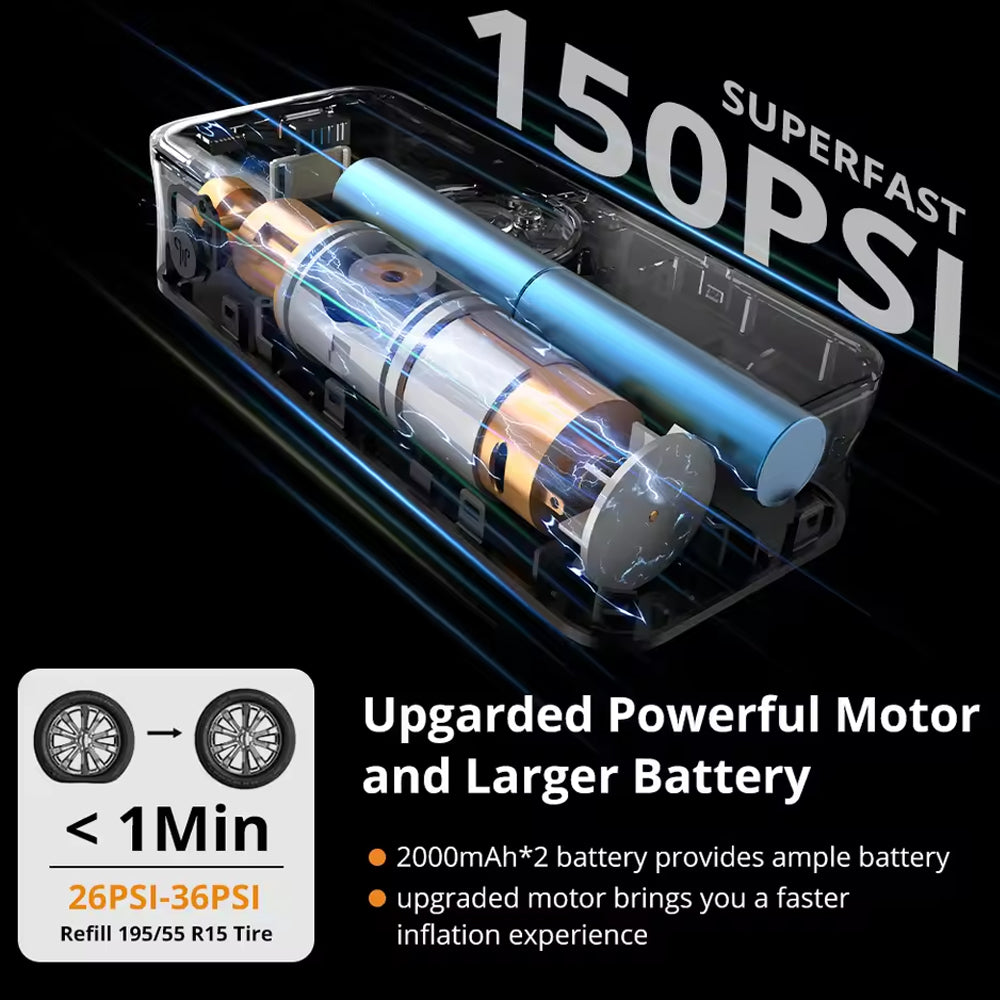 Rechargeable Portable  Tire Inflator 150psi Air Pump Compressor Car Bicycle Ball