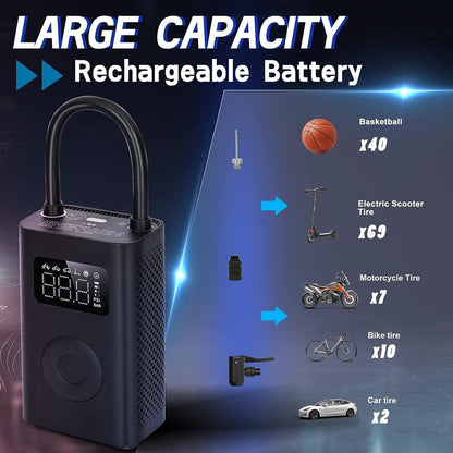 Portable Rechargeable Tire Inflator 150psi Air Pump Compressor Car Bicycle Ball