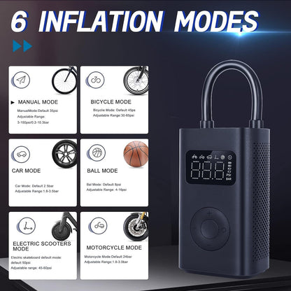 Portable Rechargeable Tire Inflator 150psi Air Pump Compressor Car Bicycle Ball