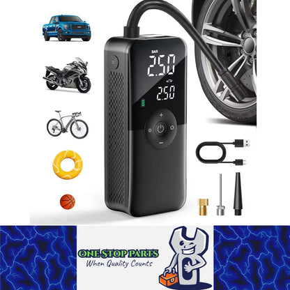 Rechargeable Portable  Tire Inflator 150psi Air Pump Compressor Car Bicycle Ball
