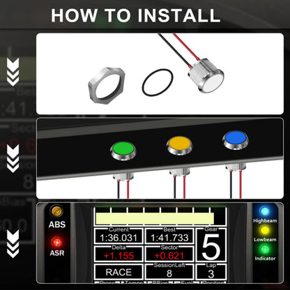 2 x Red LED Indicator Light 10mm Metal 12V-24V Pilot Signal Lamp IP67 Car Boat