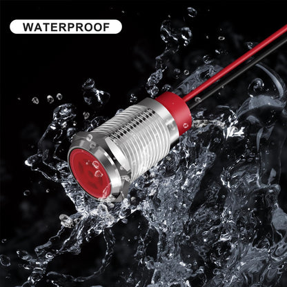 2 x Red LED Indicator Light 8mm Metal 12V-24V Pilot Signal Lamp IP67 Car Boat