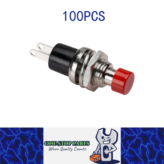100 x Red Push Button Switches 7mm ON/OFF Self Reset Panel Momentary Switches