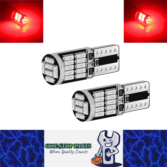 2 x T10 Red 26smd 4014 Style Super Bright T10 LED Globes (2pcs)