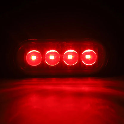 2 x Red LED Rear Marker Lamps 4LED 12V-24V Multivolt LED Rear Marker Lights