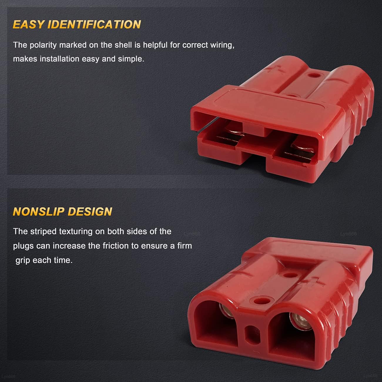 2 x 50A Red Anderson Style Sockets Plugs 50 Amp for Caravan and Camping (2pcs)