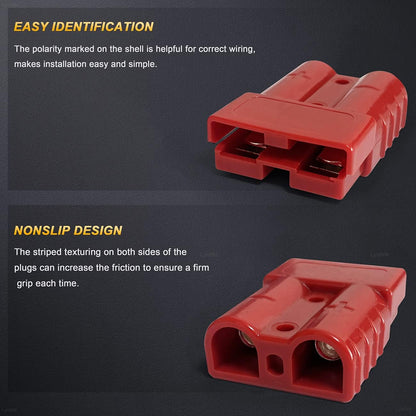 4 x 50A Red Anderson Style Sockets Plugs 50 Amp for Caravan and Camping (4pcs)