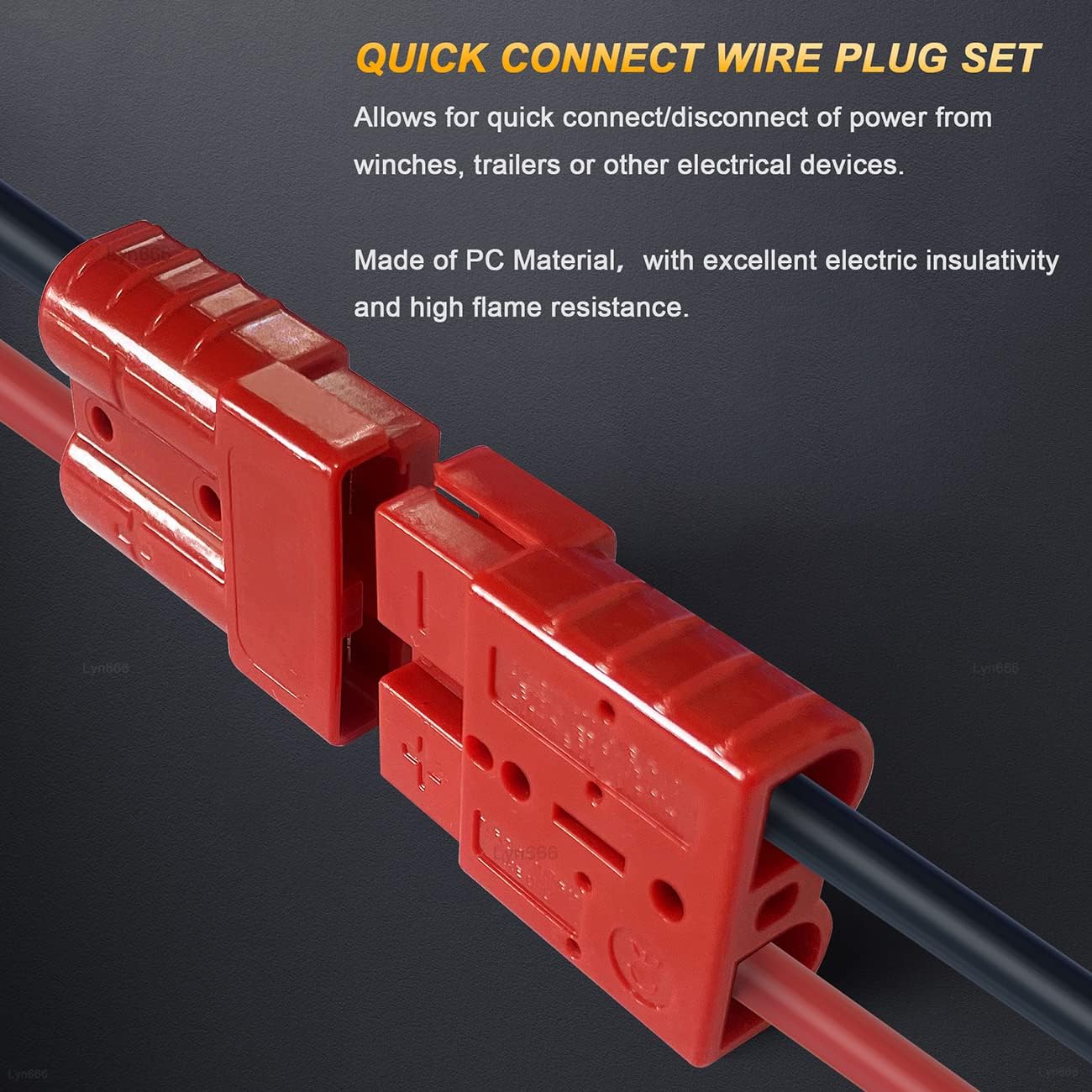 2 x 50A Red Anderson Style Sockets Plugs 50 Amp for Caravan and Camping (2pcs)