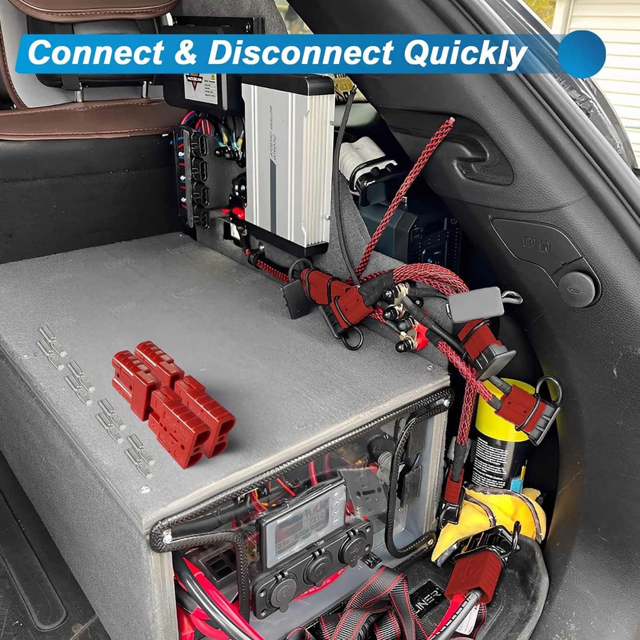 4 x 50A Red Anderson Style Sockets Plugs 50 Amp for Caravan and Camping (4pcs)