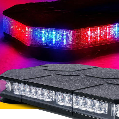 Red/Blue Magnetic Rooftop Strobe Beacon Light With Controller Flashing Lamp