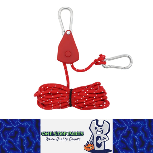 6 x Red Reflective Tent Rope Ratchet Tensioner Clip for Camping Awning Gear