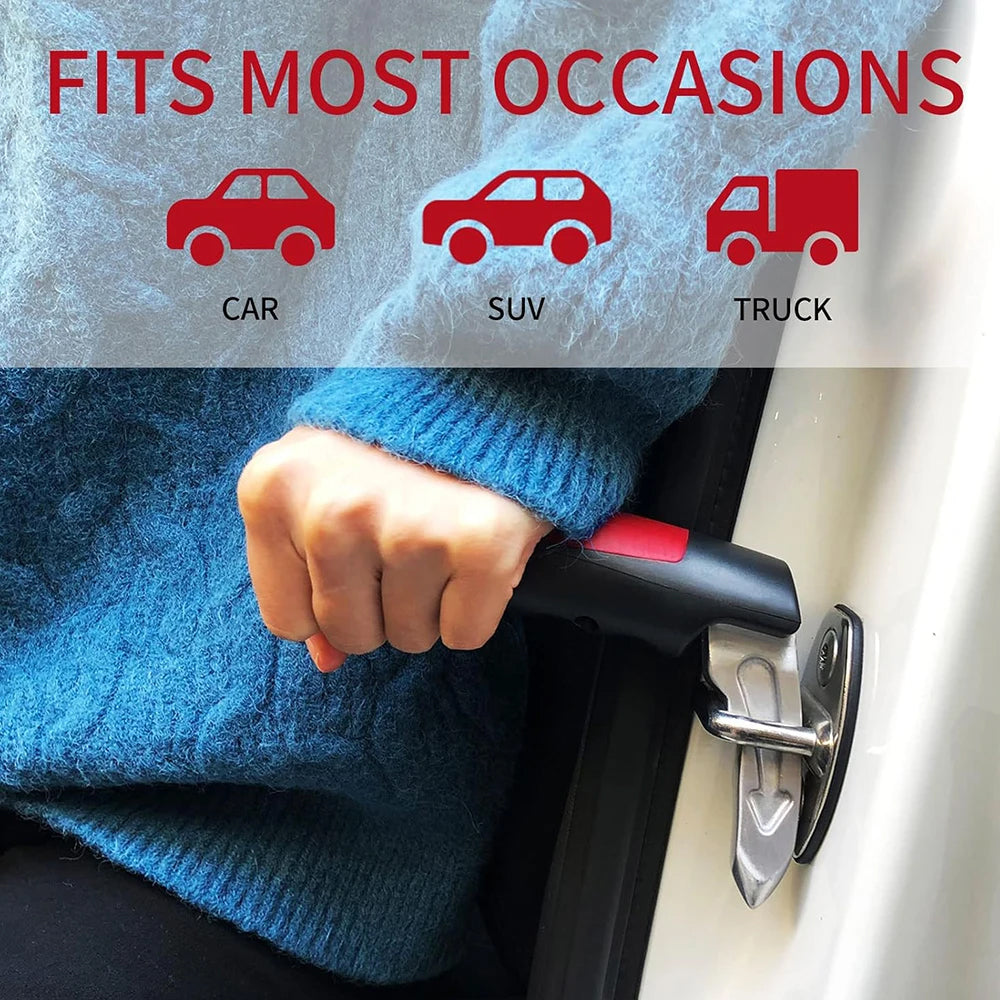 Red Car Door Handle Cane Assist Grab Bar Mobility Aid for Elderly Children