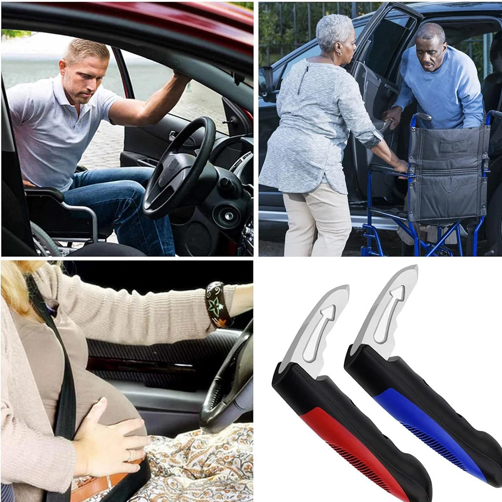 Blue Car Door Handle Cane Assist Grab Bar Mobility Aid for Elderly Children