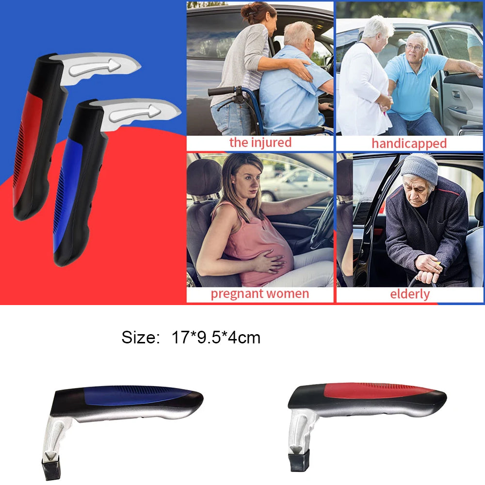 Blue Car Door Handle Cane Assist Grab Bar Mobility Aid for Elderly Children