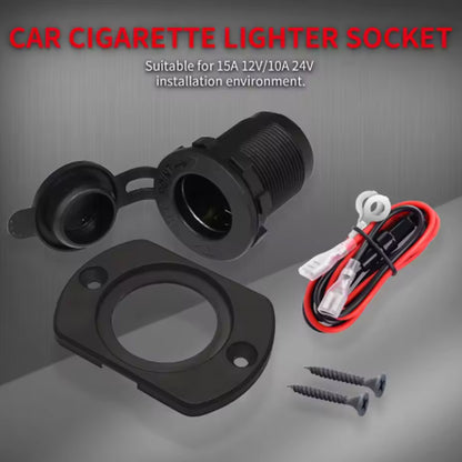 12V Car Cigarette Lighter Socket Female Power Adapter Plug Outlet with Cover LED