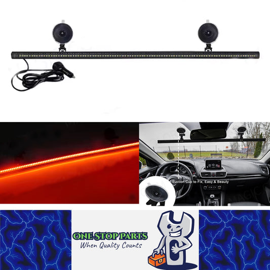 Red Flexible Car Strobe Light Windshield Suction Mount 83CM Warning Beacon Lamp