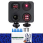 Red LED 4 in1 12V Switch Panel USB Charger Voltmeter Switch and Power Socket