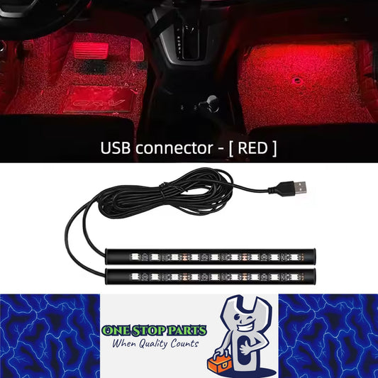 Red LED Car Foot Light LED Interior Decoration Backlight USB Atmosphere Lamp