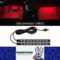 Red LED Car Foot Light LED Interior Decoration Backlight USB Atmosphere Lamp