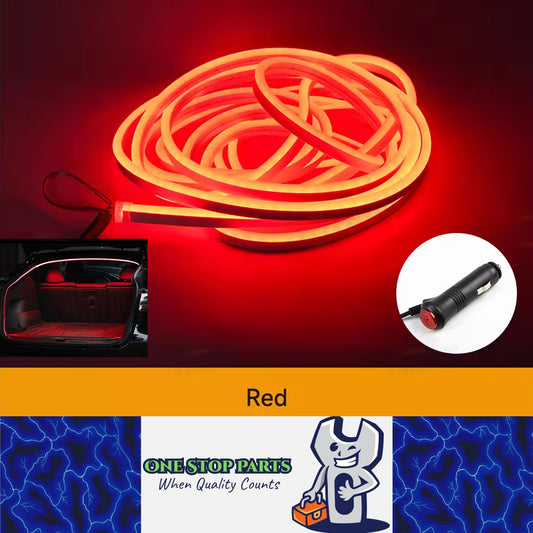 5M LED Car Trunk Light Red Flexible LED Strip Light with Magnetic Induction