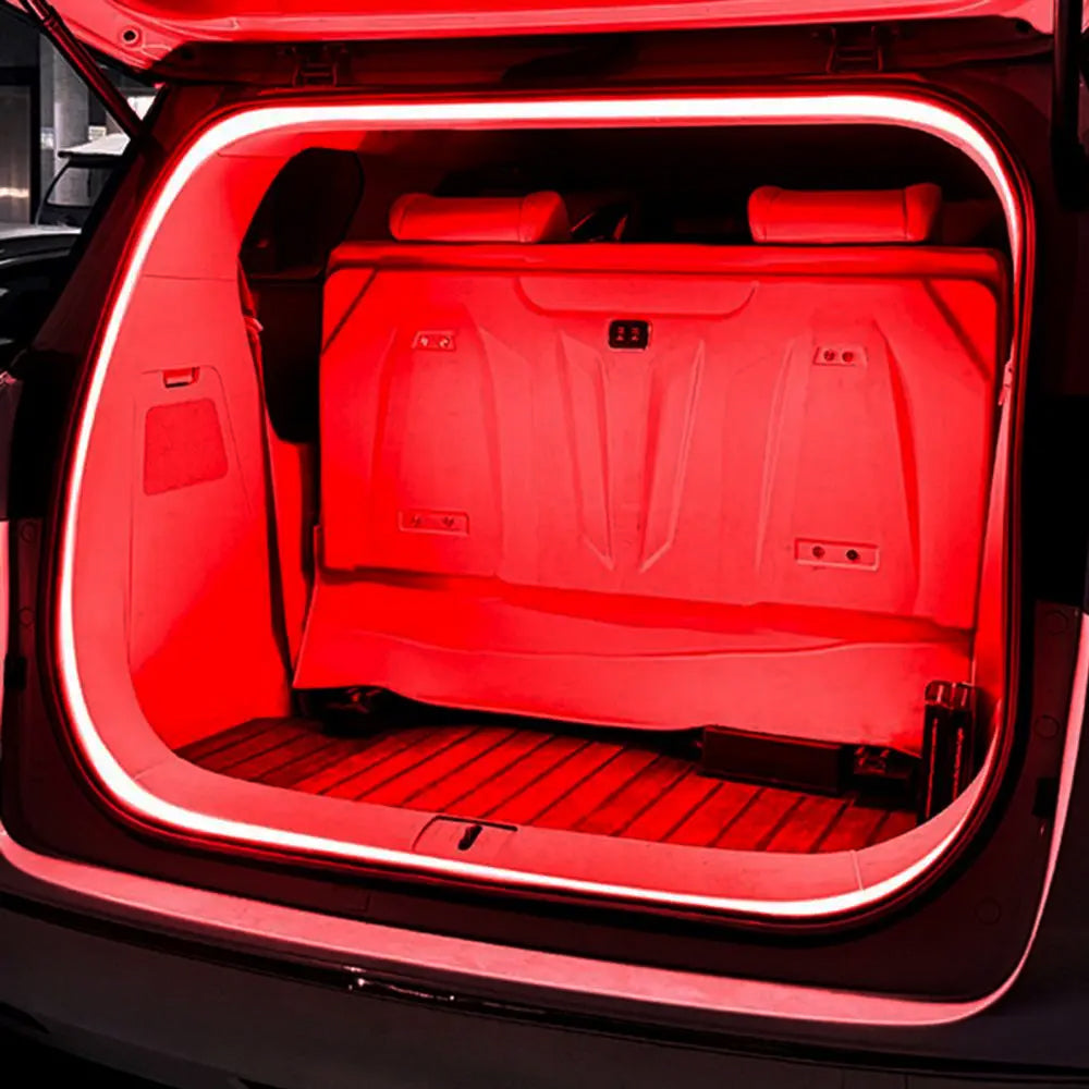 5M LED Car Trunk Light Red Flexible LED Strip Light with Magnetic Induction