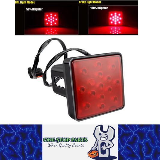 Red LED Car Tail Light Stop Brake Light for Trailer Pickup Hitch (Red Lens)