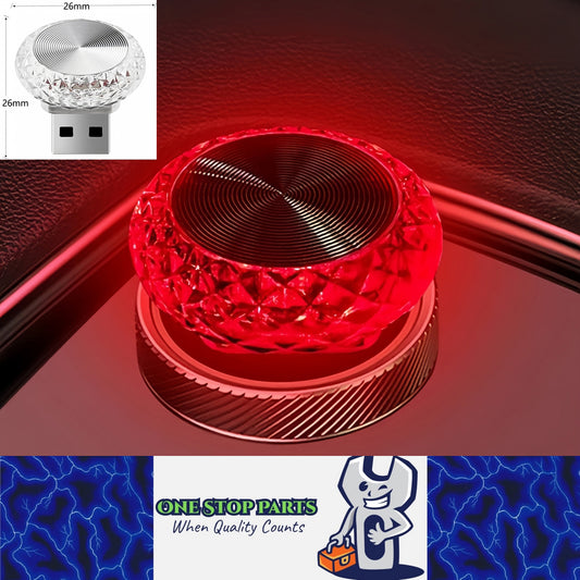 Red USB Mini LED Decorative Atmosphere Lamp For Car Interior Plug Play