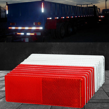6 X Red Reflectors Adhesive Backing Stick on Red Reflectors 150x50mm 6pcs