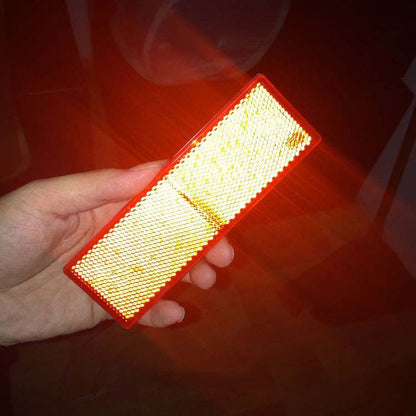 6 X Red Reflectors Adhesive Backing Stick on Red Reflectors 150x50mm 6pcs