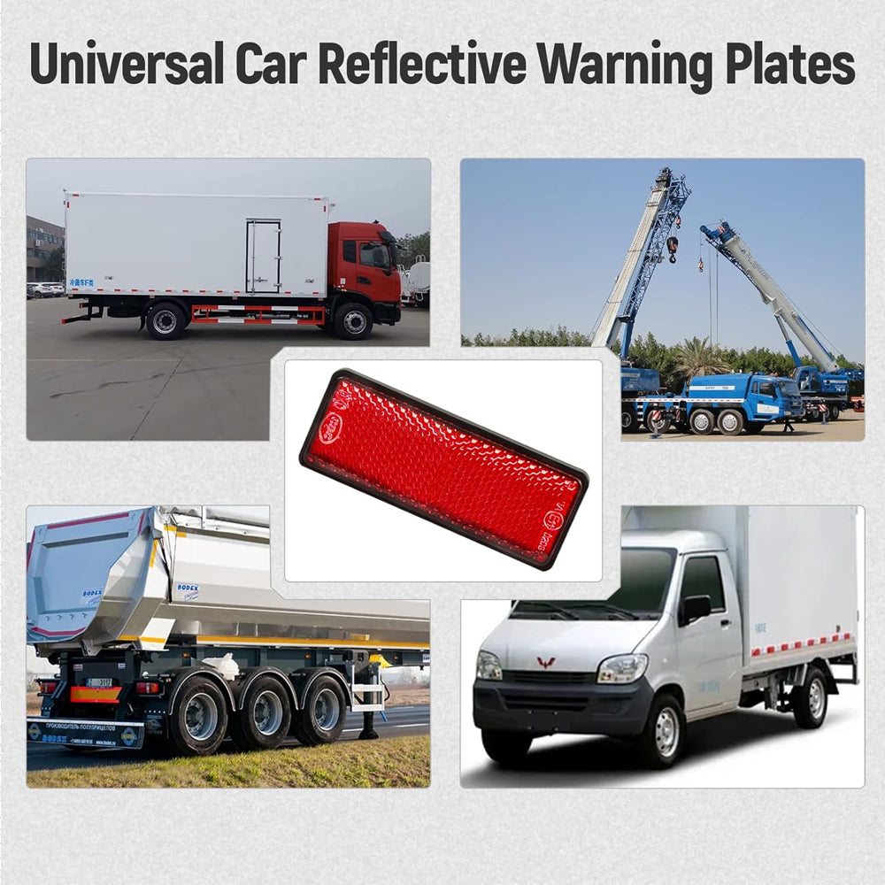 3 x Red Reflectors Adhesive Backing Stick on Red Reflectors 88x35mm 3pcs