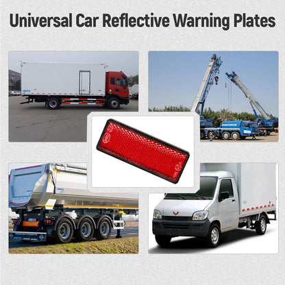 3 x Red Reflectors Adhesive Backing Stick on Red Reflectors 88x35mm 3pcs