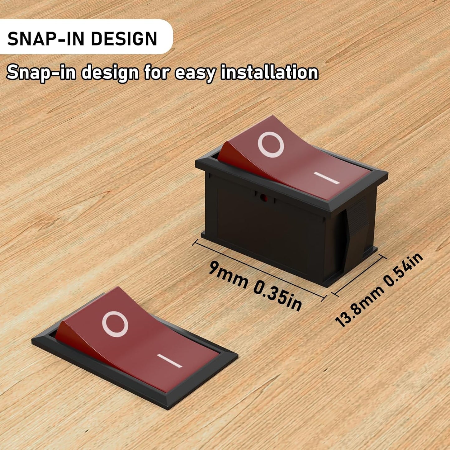 5 x Red Rocker Switches 10x15mm ON/OFF 3 Pin SPST Panel Mini Rocker Switches