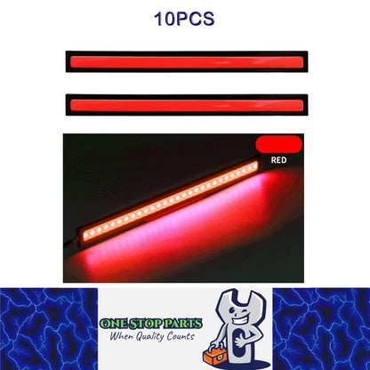 10 x 17CM Red LED DRL Daytime Running Light Decorative Aluminum 12V Strip Lamp