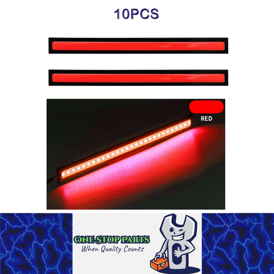 10 x 17CM Red LED DRL Daytime Running Light Decorative Aluminum 12V Strip Lamp