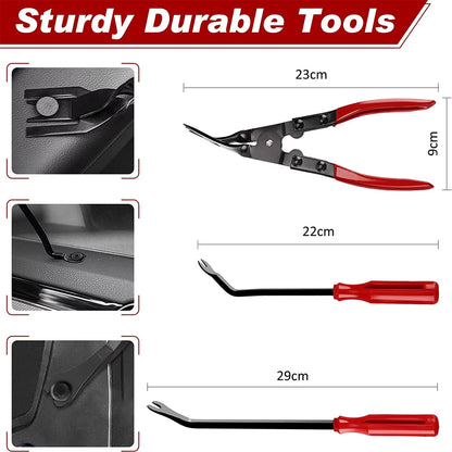 Red Hand Tool Set Pry Disassembly Tool Interior Door Clip Panel Trim Dashboard