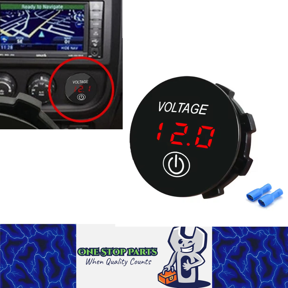1 x Red LED Digital Voltmeter Touch Switch Voltage Gauge Meter Car Boat Marine