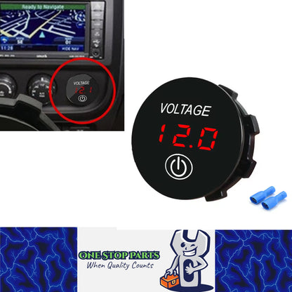 1 x Red LED Digital Voltmeter Touch Switch Voltage Gauge Meter Car Boat Marine