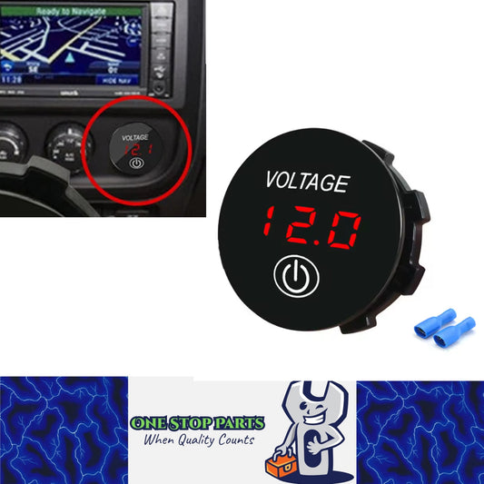 1 x Red LED Digital Voltmeter Touch Switch Voltage Gauge Meter Car Boat Marine