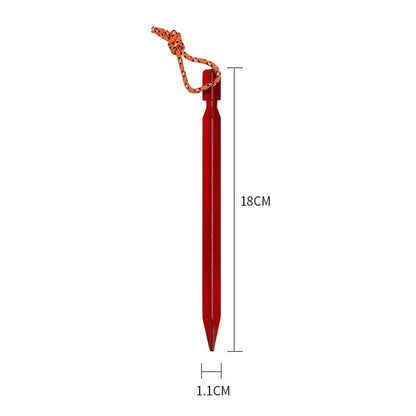 20 x Red Tent Stakes 18CM Tri-Beam Tent Pegs with Rope Ground Nails Stakes