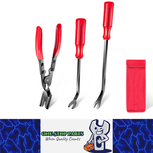 3pcs Car Panel Clip Removal Plier Trim Fastener Rivet Removal Tool Pry Tool Set