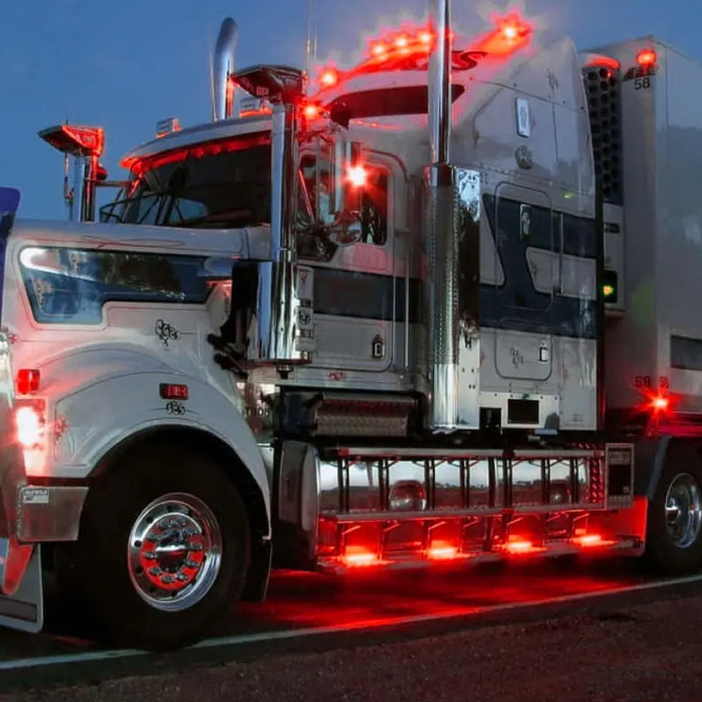 2 x Red LED Rear Marker Lamps 100x38mm 12V-24V 15LEDs Rear Marker Lights