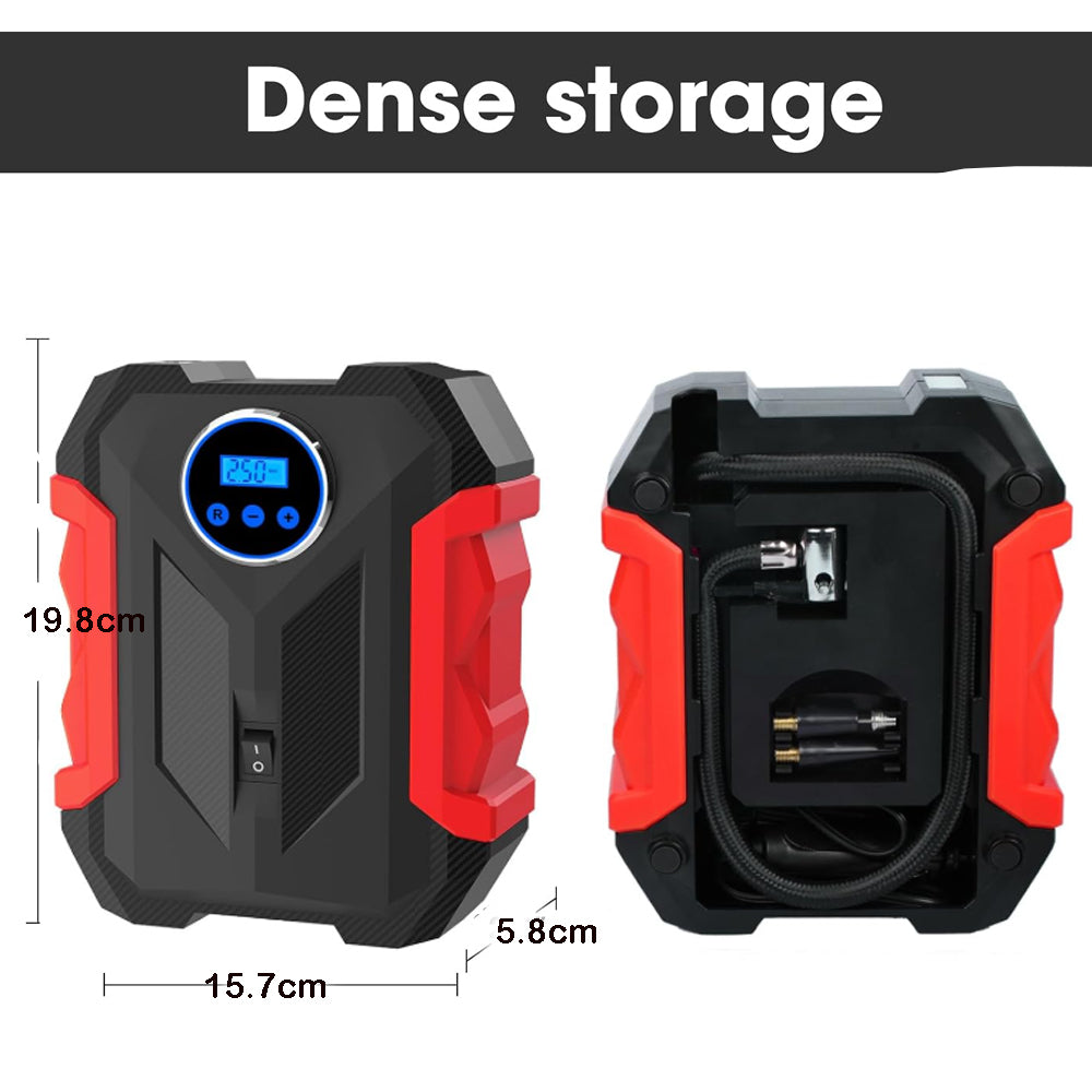 Red Car Air Compressor Pump Tire Inflator 12V 3M Cigarette Lighter Plug CableRe