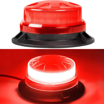 Red LED Emergency Strobe Light Magnetic Base Roof Flashing Beacon Warning Light