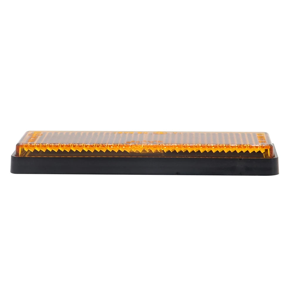 10 x Amber / Yellow Reflectors Ahesive Rectangle Reflectors 88 x 35mm 10pcs
