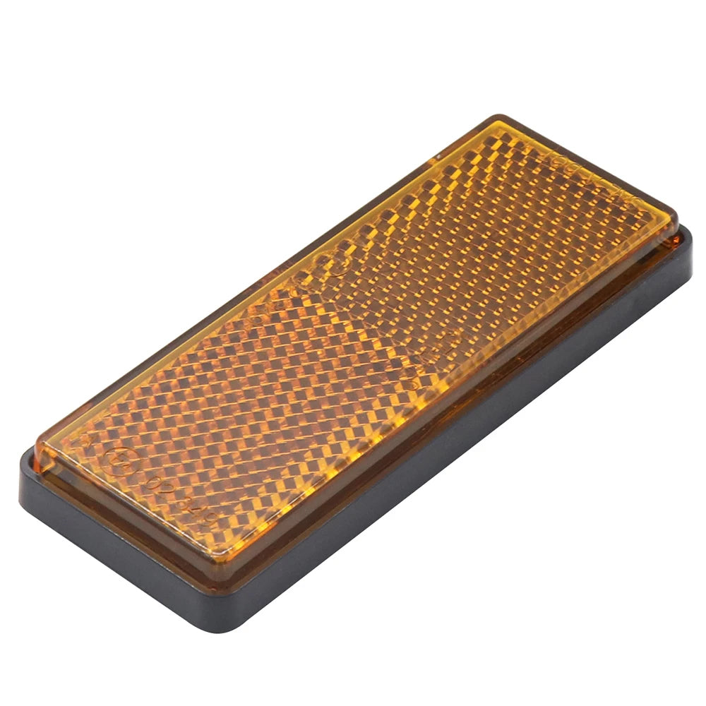 10 x Amber / Yellow Reflectors Ahesive Rectangle Reflectors 88 x 35mm 10pcs