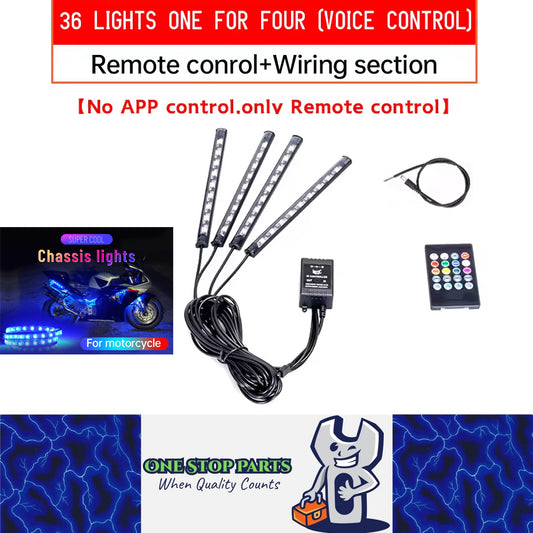 Remote Control 36LED Motorcycle LED Atmosphere Foot Light Flexible Strip Light