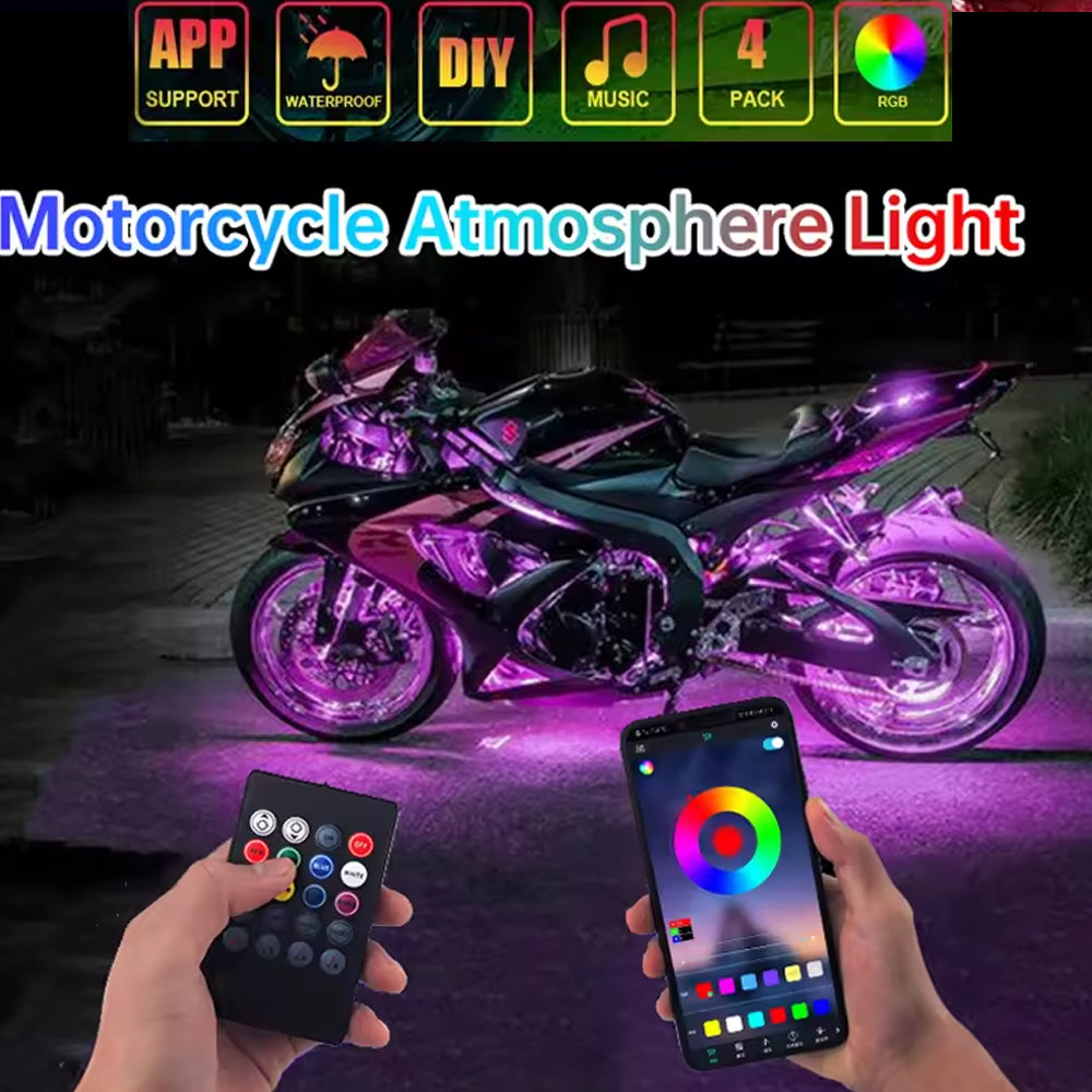 Remote Control 36LED Motorcycle LED Atmosphere Foot Light Flexible Strip Light