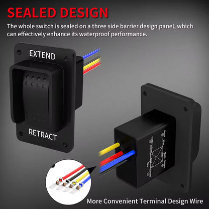 Reverse Polarity Switch 12V DPDT Momentary 3 Position ON/OFF/ON Rocker Switch